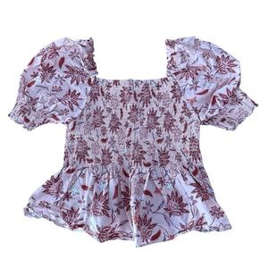 BB Dakota Steve Madden Smocked Floral Peplum Top